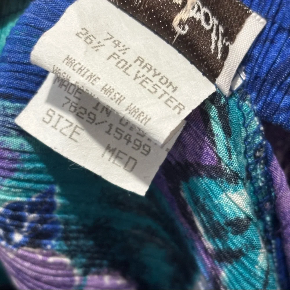 80s Vintage Colorful Floral Midi Skirt Size Medium Jessica Scott - Picture 11 of 11